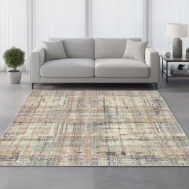 Conceptum Alfombra de Algodón 160 x 230 cm Visón, Verde y Gris